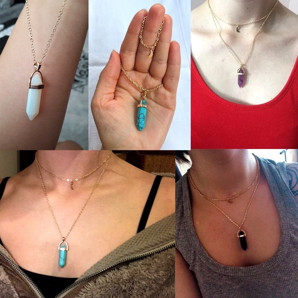 Crescent Moon Crystal Necklace Kristalmoon