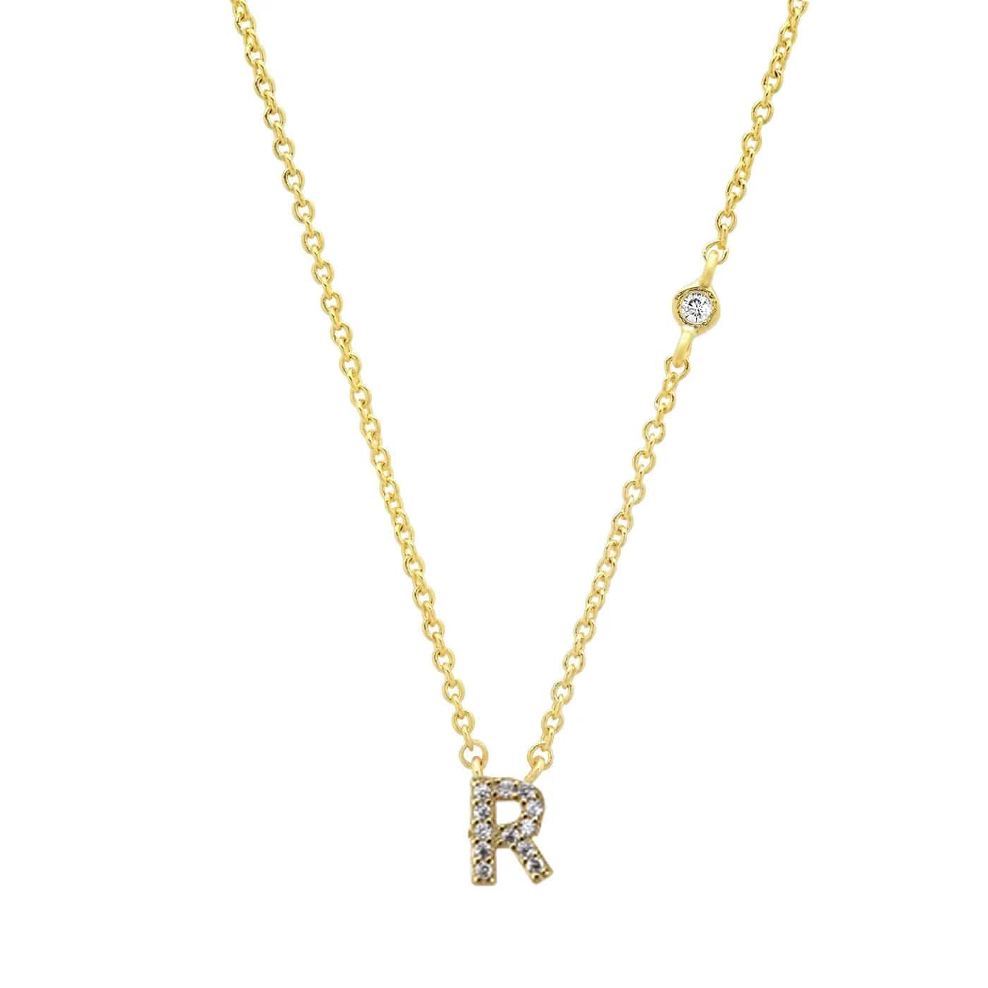 ANDYWEN 925 Sterling Silver Gold Small 26 Letters A- Z Zircon CZ Pendant Monogram Necklace Me 2020 Initial Alphabet M A Jewelry Gold R Kristalmoon