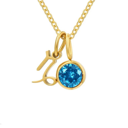 Birthstone Constellation Zirconia Capricorn December / Rose Gold Color Kristalmoon
