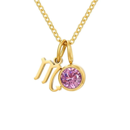 Birthstone Constellation Zirconia Scorpio  October / Rose Gold Color Kristalmoon