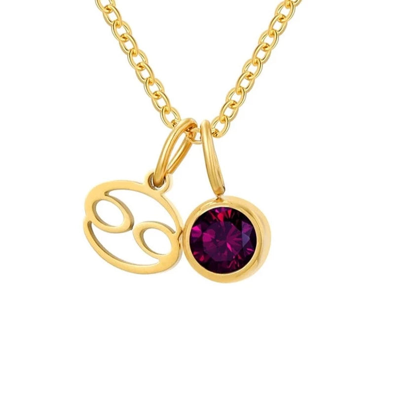 Lumen Zodiac Birthstone Necklace Cancer  June / Rose Gold Color Kristalmoon