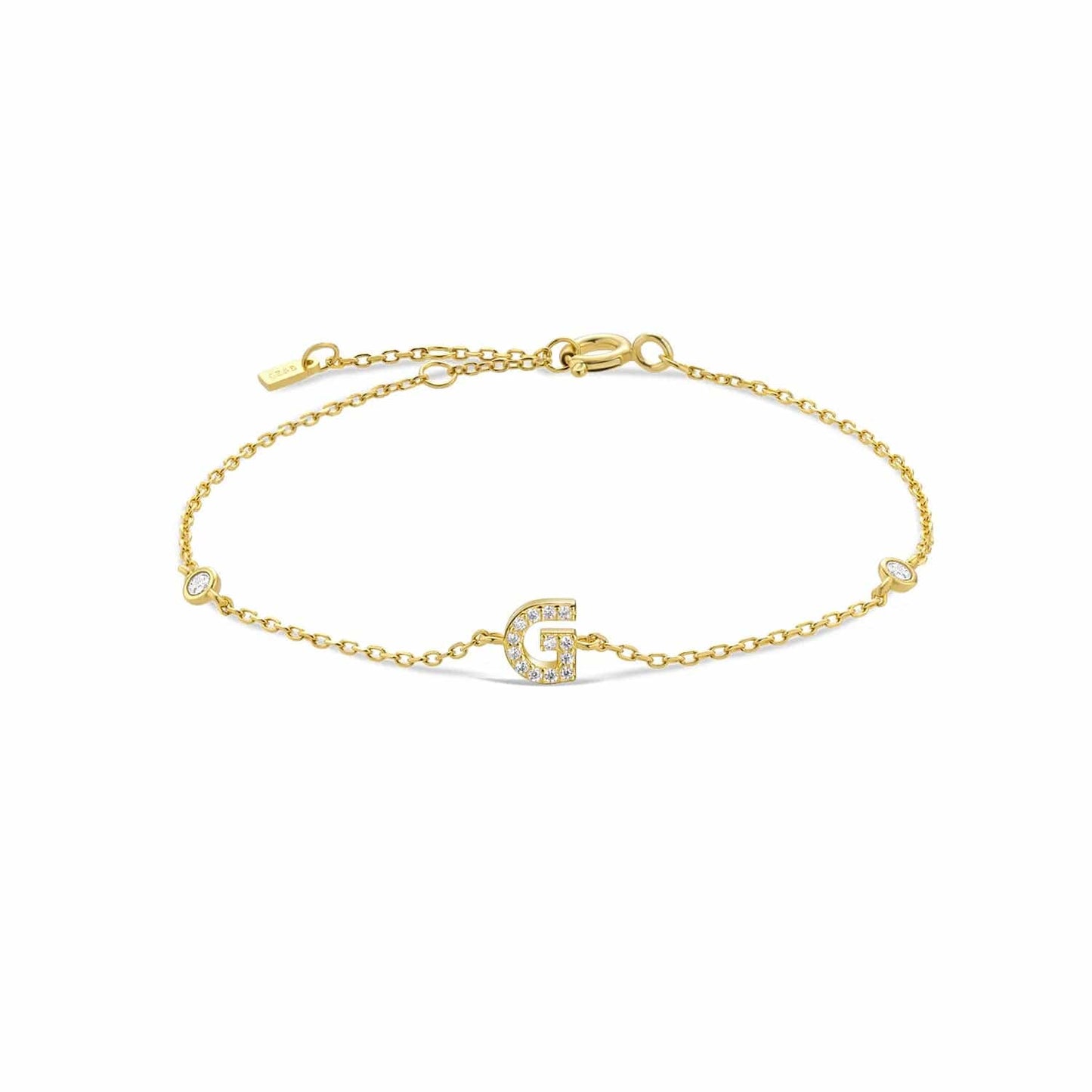 Serena ICY Initial Bracelet G   Gold Kristalmoon