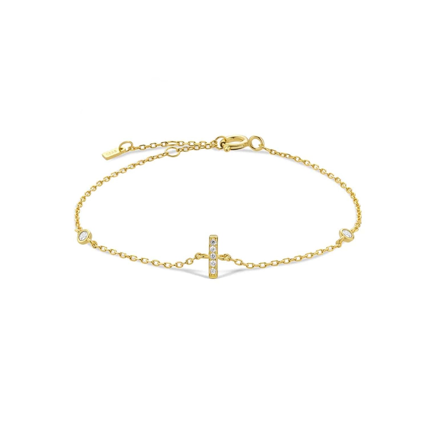 Serena ICY Initial Bracelet I   Gold Kristalmoon