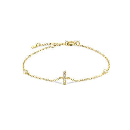 Serena ICY Initial Bracelet I   Gold Kristalmoon