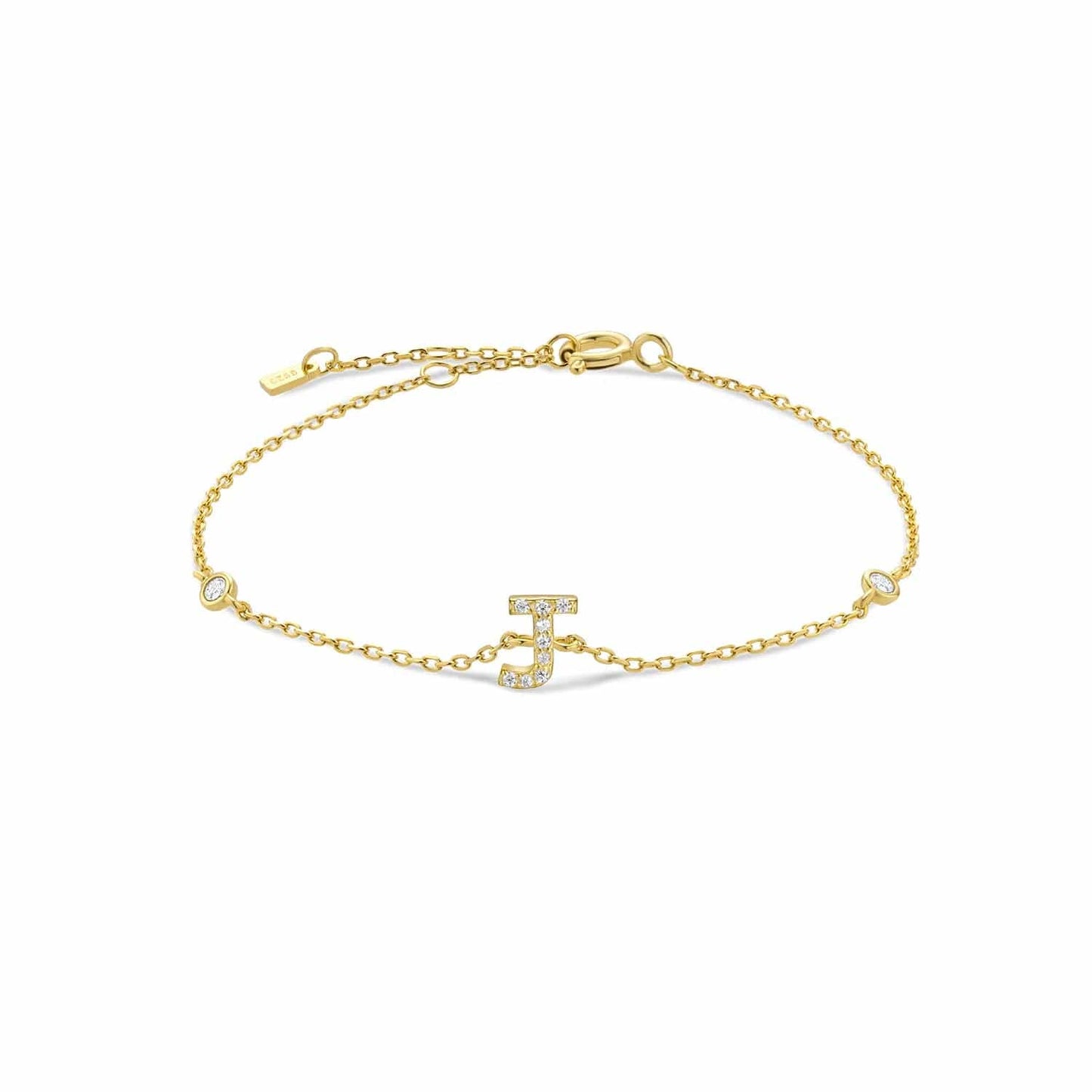 Serena ICY Initial Bracelet J   Gold Kristalmoon