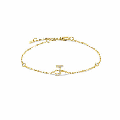 Serena ICY Initial Bracelet J   Gold Kristalmoon