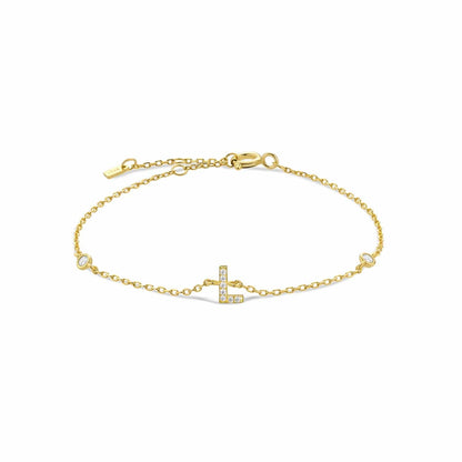 Serena ICY Initial Bracelet L   Gold Kristalmoon