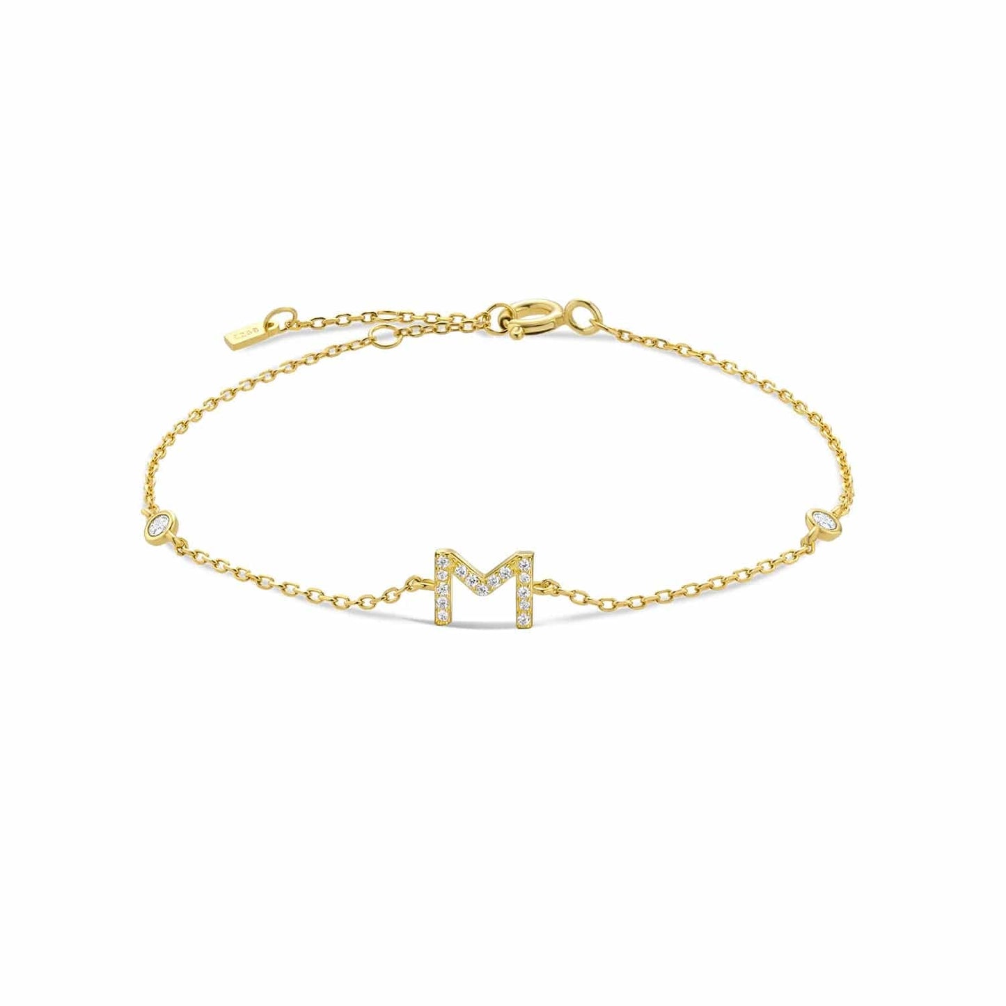 Serena ICY Initial Bracelet M   Gold Kristalmoon