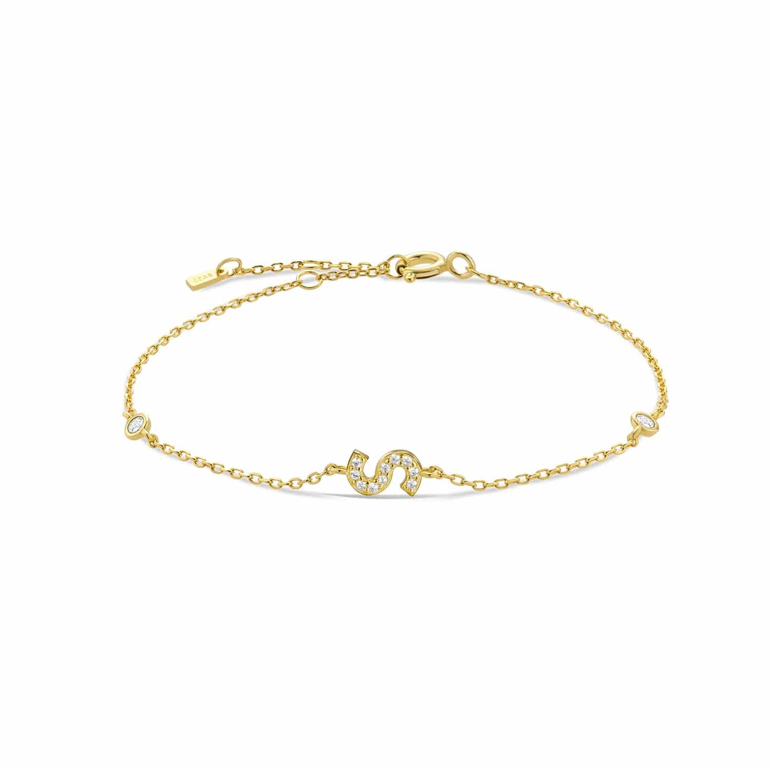 Serena ICY Initial Bracelet S Gold Kristalmoon