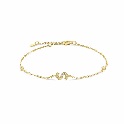 Serena ICY Initial Bracelet S Gold Kristalmoon