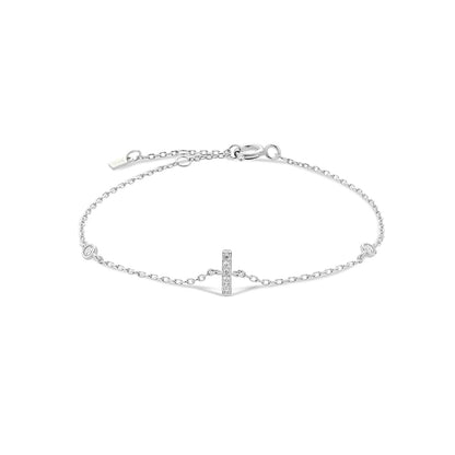 Serena ICY Initial Bracelet Silver I Kristalmoon