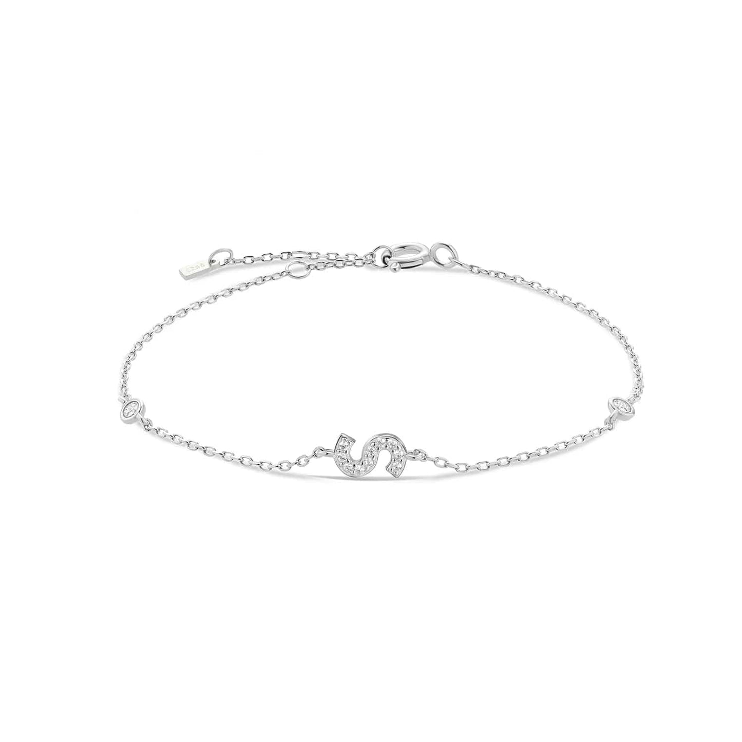 Serena ICY Initial Bracelet Silver S Kristalmoon