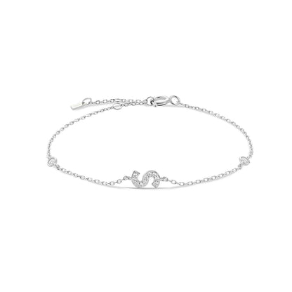 Serena ICY Initial Bracelet Silver S Kristalmoon