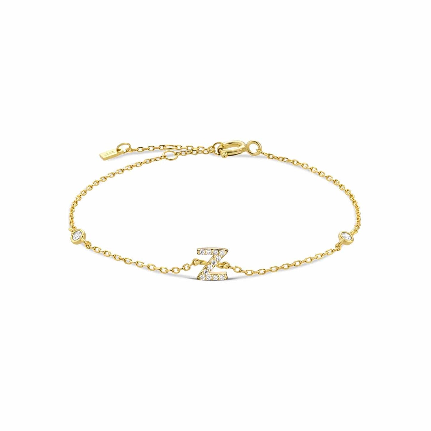 Serena ICY Initial Bracelet Z Gold Kristalmoon