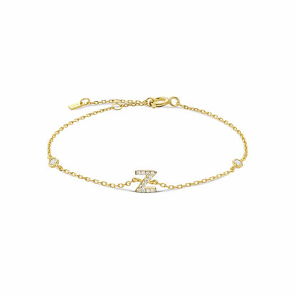 Serena ICY Initial Bracelet Z Gold Kristalmoon