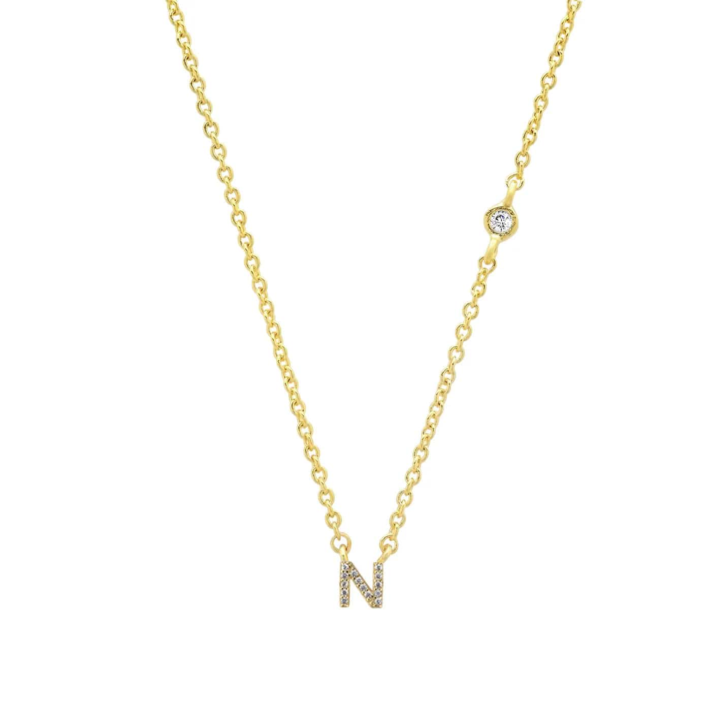 Serena ICY initial necklace Gold N Kristalmoon