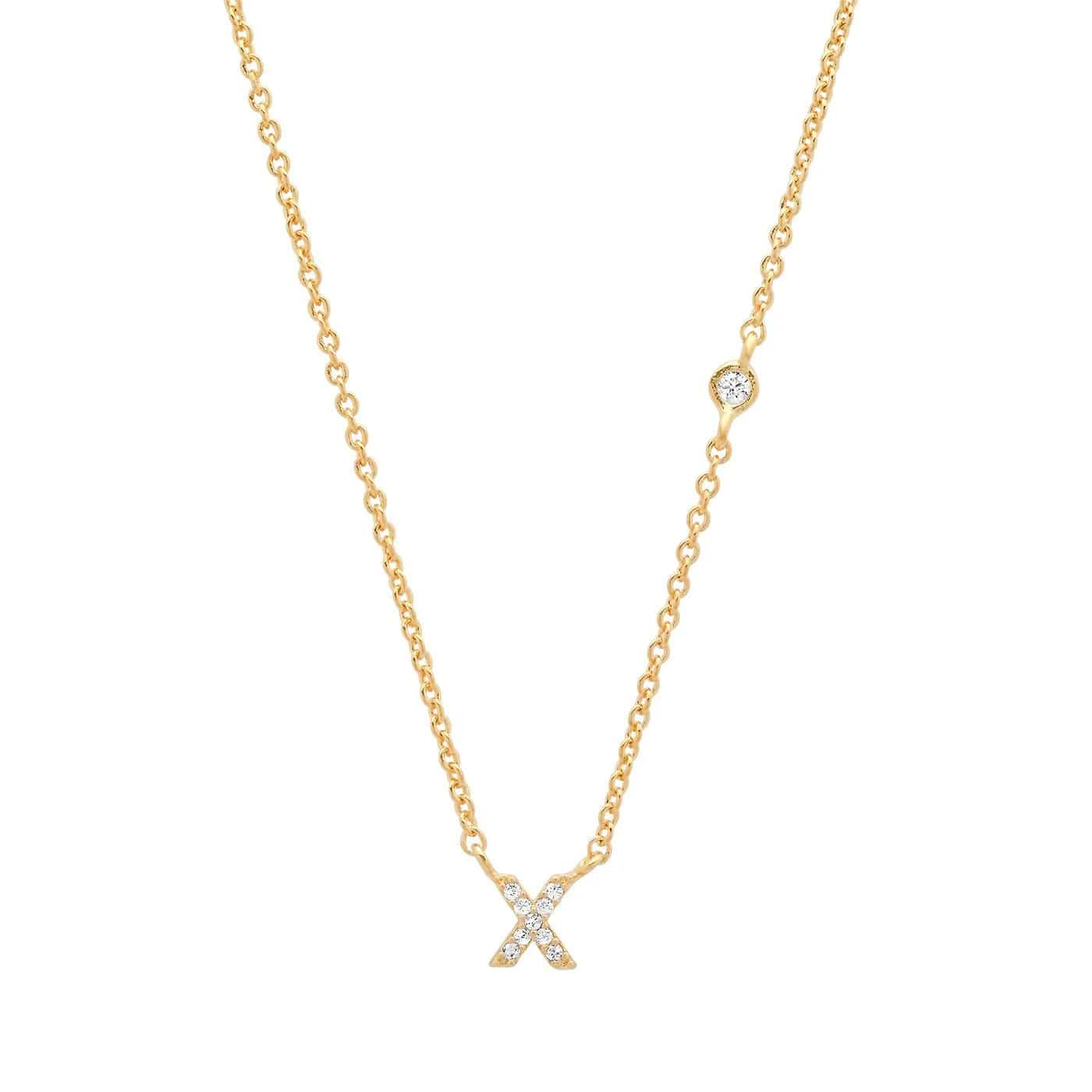 Serena ICY initial necklace Gold X Kristalmoon