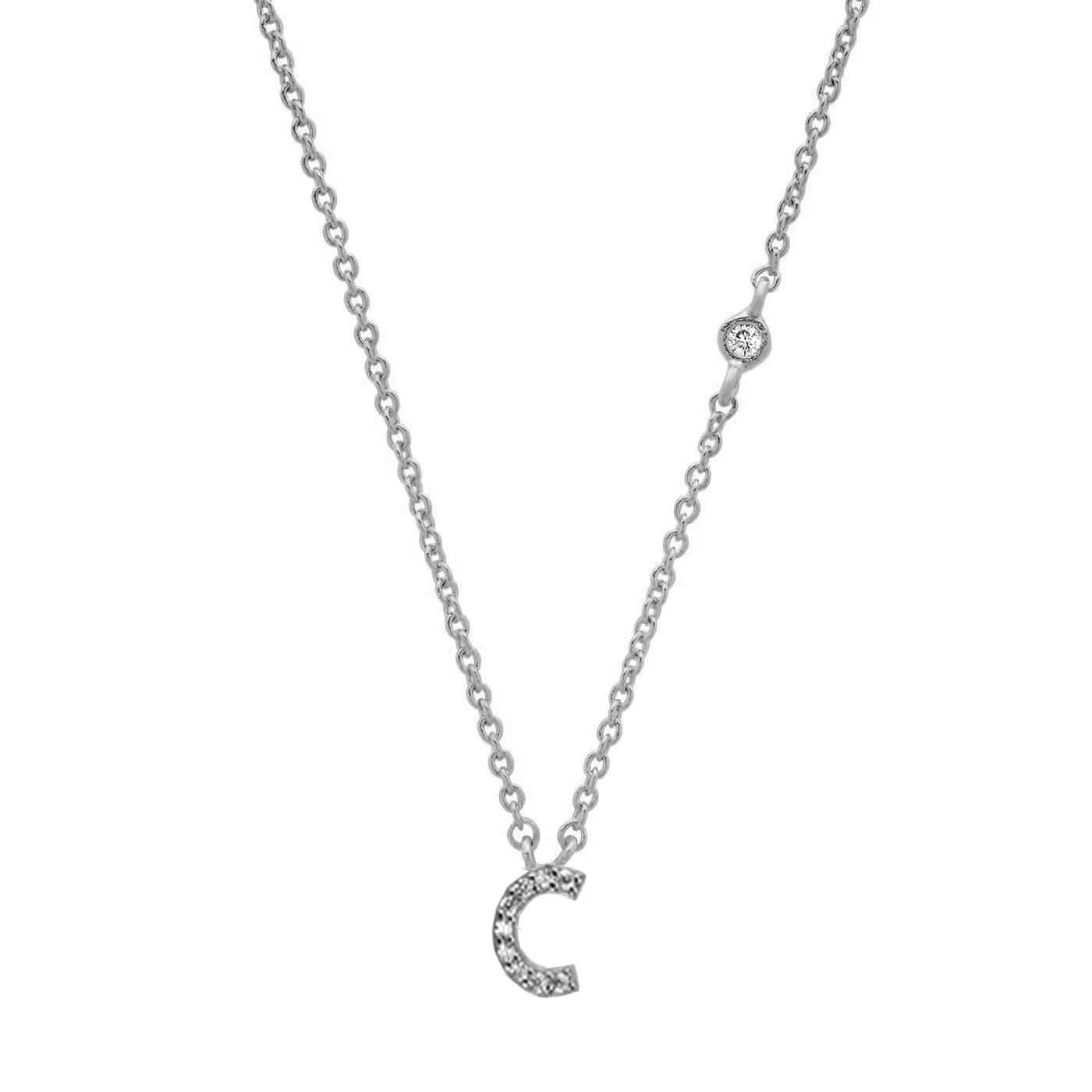 Serena ICY initial necklace Silver C Kristalmoon