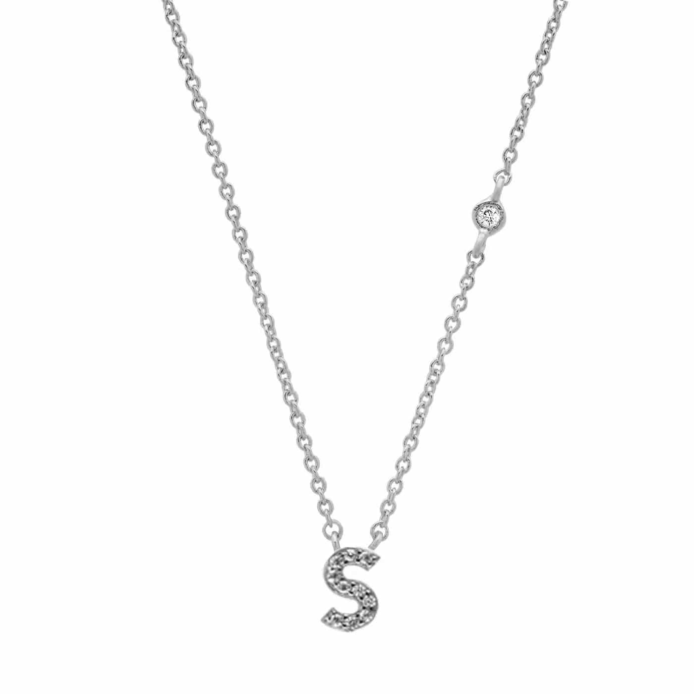 Serena ICY initial necklace Silver S Kristalmoon