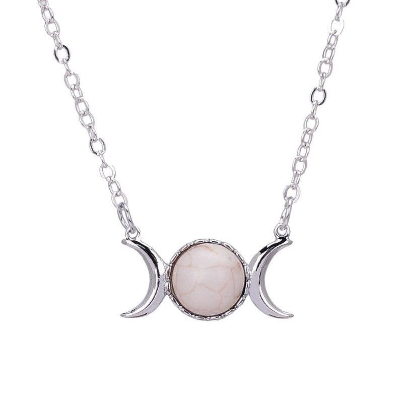 Abundance Moonstone Necklace White Turquoise Kristalmoon