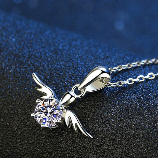 Angel Wings Moissanite Necklace Kristalmoon