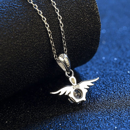 Angel Wings Moissanite Necklace Kristalmoon