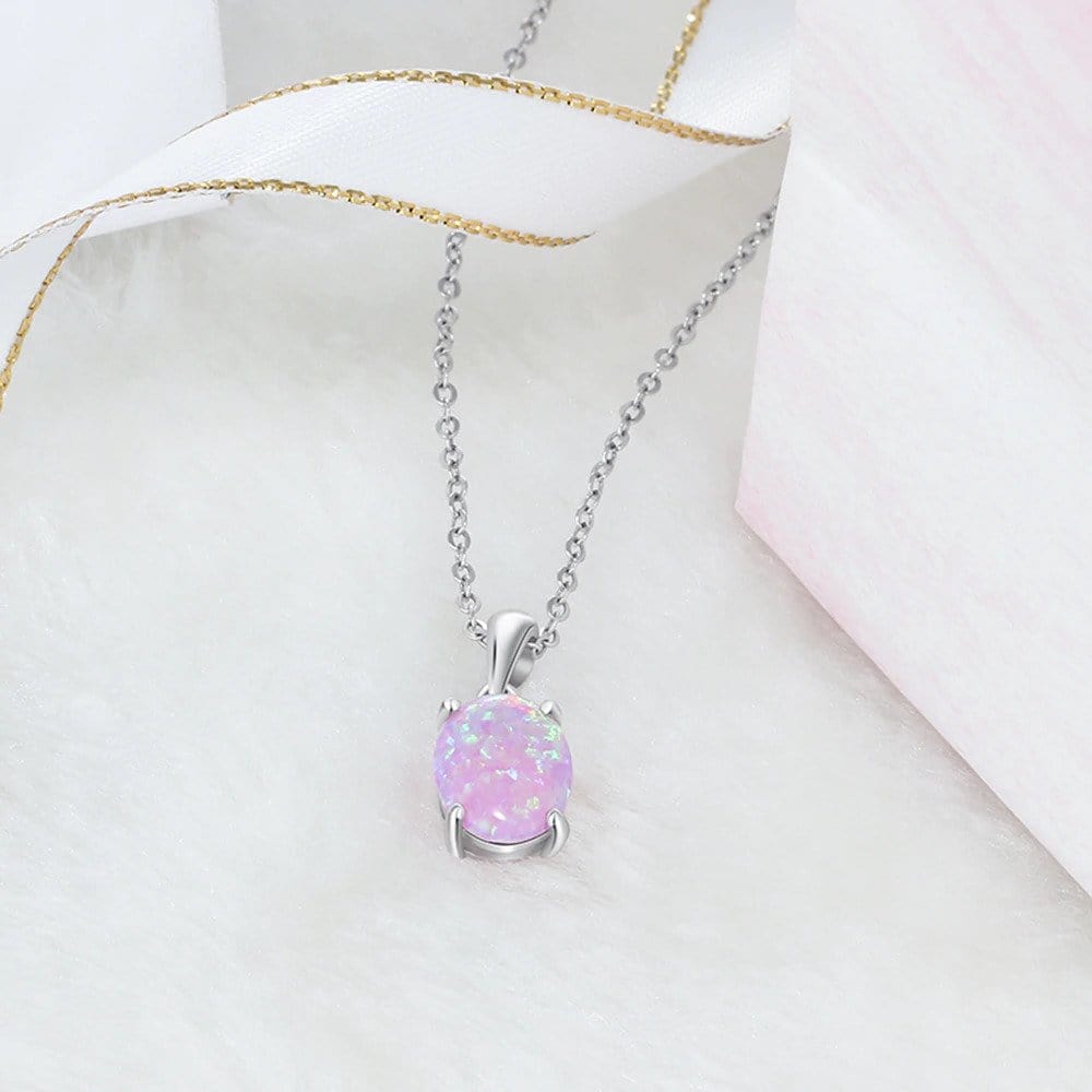 Aurora Opal Necklace Pink Opal Kristalmoon