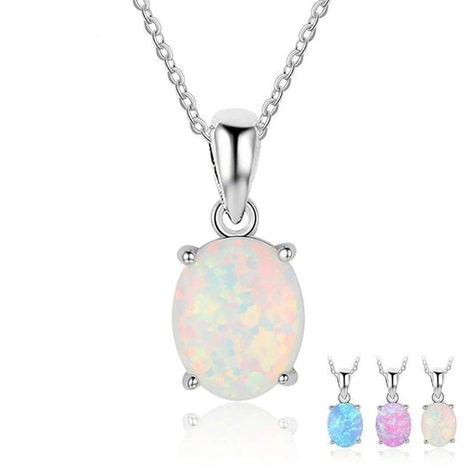 Aurora Opal Necklace White Opal Kristalmoon