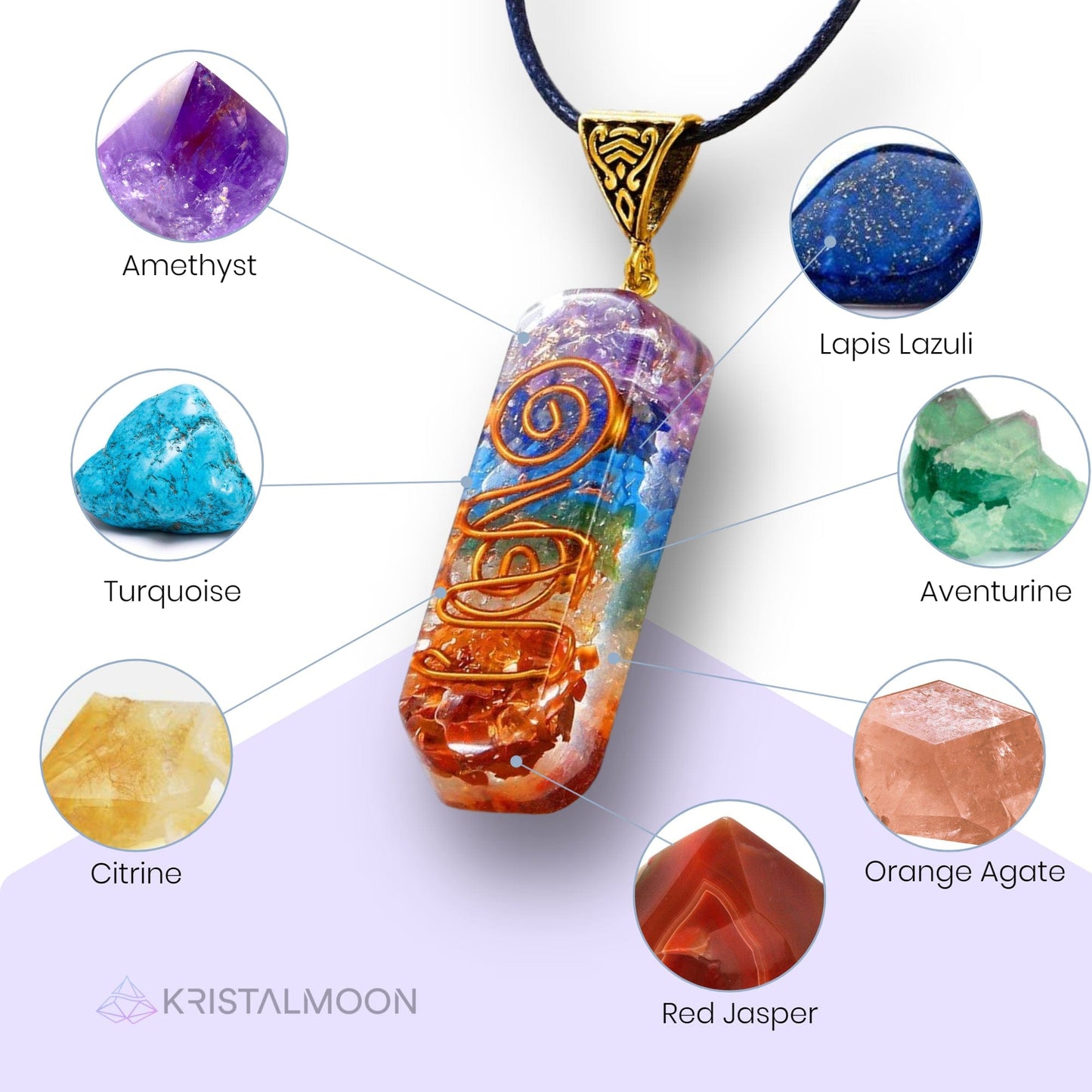 Chakra Orgone Necklace Kristalmoon