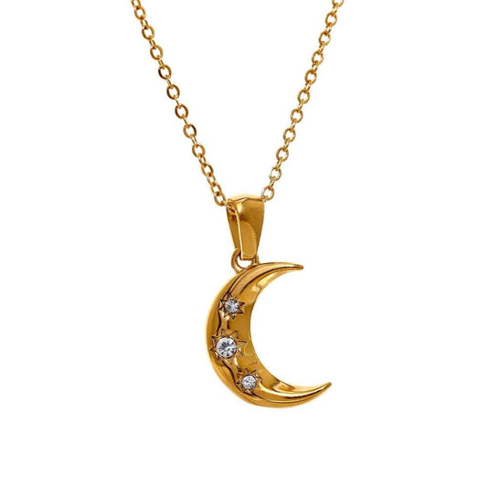 Enchant Moon Zircon Necklace Kristalmoon