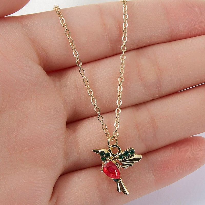 Hummingbird Flow Necklace Red Kristalmoon