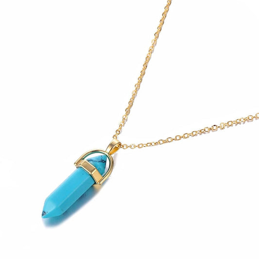 Serenity Turquoise Crystal Necklace Turquoise Kristalmoon