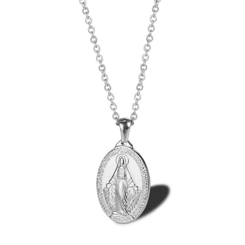 Virgin Mary Necklace Silver Kristalmoon